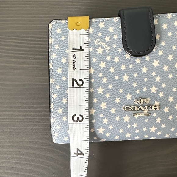 Coach Light Blue Star Pattern Wallet - Picture 7 of 7